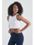 Kadın Pamuklu Crop Top Atlet Esnek Kaşkorse Ribanalı Bluz 1