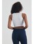 Kadın Pamuklu Crop Top Atlet Esnek Kaşkorse Ribanalı Bluz 5