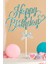 Inci Mavi Renk Happy Birthday Yazılı Pasta Süsü 1