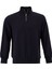 3 Iplik Pamuklu Erkek Sweatshirt Lacivert Relax Fit Fermuarlı Dik Yarım Yaka Rahat Kesm Yumuşak Tuşe 4