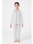 Kız Çocuk Pamuklu Düğmeli Uzun Kollu Pijama Takımı - 1507 -1508 1