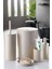 5 Parça Bej Plastik Kapaklı Banyo Seti Modern Minimalist Tasarım Kolay Temizlik 6