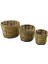 Yeşil Yuvarlak Hasır Organizer Sepet, 3 Boy, Metal Iskeletli, Ç:14-25CM, Y:14-18CM 1