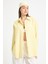 Sarı Beyaz Çizgili Oversize Cepli Gömlek 27135 1