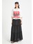 Siyah Beli Lastikli Brodeli Uzun Vual Astarlı Etek 29263 4