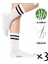 Doğal Bambu Ter Emici Yumuşak Doku Siyah Çemberli Beyaz Unisex Tenis Çorap 1