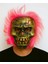 Wild Skull - Bakır Kafatası Pembe Saçlı Iskelet Maske 1