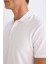 Yeni Sezon Slim Fit Dar Kesim Kısa Kollu Pamuklu Basic Düz Polo Tişört 5