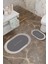 Şık Desenli Eko Banyo Paspası, Kaymaz Taban, Makinada Yıkanabilir, 2'li Set 2