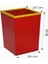 Sarı Kırmızı Metal Kare Çöp Kovası 37 Litre 1