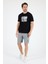 Erkek %100 Pamuk Bisiklet Yaka Kısa Kollu Baskılı T-Shirt Rahat ve Şık Günlük Erkek Tişört 0018 1