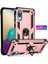 Samsung Galaxy A02 Kılıf Sofya Yüzüklü Silikon Kapak - Rose Arbkd 2