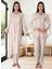 Dvina Effortt Lohusa Sabahlıklı Pijama Takımı Bej - 4034 1