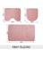 Yumuşak Desenli Pudra 3'lü Banyo Takımı ve Halı Seti 6