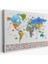 Ülke Başkentli ve Bayraklı Ingilizce Dünya Haritası Dekoratif Kanvas Tablo, Duvar Dekoru 1967 1