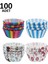 Renkli 100'LÜ Muffin ve Cupcake Kek Kalıbı Seti, 6.5 Cm, Desenli 3
