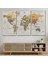 Detaylı ve Okyanuslu Eğitici Türkçe Dünya Haritası Dekoratif Kanvas Tablo, Duvar Dekoru 2524 3
