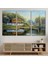 Yağlıboya Görünüm Köy Evi ve Göl Manzarası Dekoratif Kanvas Tablo, Duvar Dekoru 3510 3