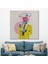 Popart Kahvesini Yudumlayan Çizgi Roman Kahramanı Dekoratif Kanvas Tablo, Duvar Dekoru 5066 2