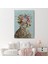 Sosyetik Çita Çiçek Taç ile Dekoratif Kanvas Tablo, Duvar Dekoru 6213 2