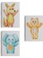 Şirin Hayvanlar Temalı 3'lü Set Dekoratif Kanvas Tablo, Duvar Dekoru CA51 1