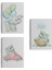 Sevimli Küçük Fil Temalı 3'lü Set Dekoratif Kanvas Tablo, Duvar Dekoru BK36 1