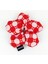 El Yapımı Kırmızı Beyaz Puantiyeli Pofuduk Scrunchie Toka - Eğlenceli ve Hacimli 1