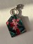 -Berekethane Çiçekli Ev Suni Deri Anahtarlık, Bag Charm,çanta Süsü 1