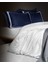 Jeanne Family Size Bordürlü Saten Nevresim Takımı - Lacivert/beyaz 1