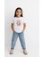 Kız Labubu Çocuk Baskılı T-Shirt - Beyaz 2