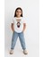 Kız Labubu Çocuk Baskılı T-Shirt - Beyaz 2