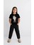 Kız Labubu Çocuk Baskılı T-Shirt - Siyah 2