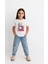 Kız Labubu Çocuk Baskılı T-Shirt - Beyaz 2
