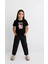 Kız Labubu Çocuk Baskılı T-Shirt - Siyah 2