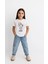 Kız Labubu Çocuk Baskılı T-Shirt - Beyaz 2