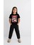 Kız Labubu Çocuk Baskılı T-Shirt - Siyah 2