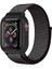 Apple Watch 42MM Hasırlı Cırtcırtlı Kasalı Kordon - Benekli Siyah 1