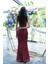 Bordo Pul Taş Işlemeli Straplez Balık Abiye 9705304.04 5
