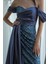 Indigo Pul Payet Detaylı Yırtmaçlı Abiye 9705321.98 8