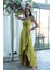 Fıstık Yırtmaç Detaylı Saten Abiye Elbise 4522348.22 2