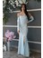 Bebe Mavi Göğüs Taş Işleme Detaylı Drapeli Abiye 9705446.449 3