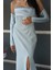 Bebe Mavi Göğüs Taş Işleme Detaylı Drapeli Abiye 9705446.449 7