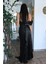 Siyah Drape Yaka Detaylı Payet Işlemeli Uzun Kuşaklı Abiye 9705470.01 4