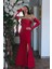 Kırmızı Göğüs Taş Işleme Detaylı Drapeli Abiye 9705446.08 3