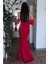 Kırmızı Göğüs Taş Işleme Detaylı Drapeli Abiye 9705446.08 5