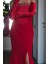 Kırmızı Göğüs Taş Işleme Detaylı Drapeli Abiye 9705446.08 8