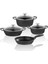 7 Parça Döküm Tencere Seti, Siyah, Dayanıklı ve Şık Tasarım 4