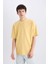 Oversize Geniş Kalıp Ütü Gerektirmeyen Bisiklet Yaka Kısa Kollu Basic Düz Ağır Kumaş Tişört X3926AZ25SP 3