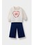 Kız Bebek 2'li Takım Baskılı İçi Yumuşak Tüylü Sweatshirt Eşofman Altı F3744A525AU 1