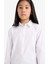 Kız Çocuk Slim Fit Dar Kesim Bengalin Uzun Kollu Okul Gömleği K9023A625AU 4